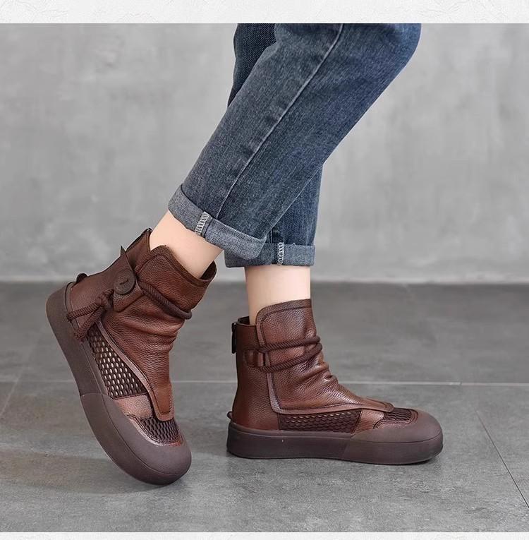 Retro Hollow Breathable Boots