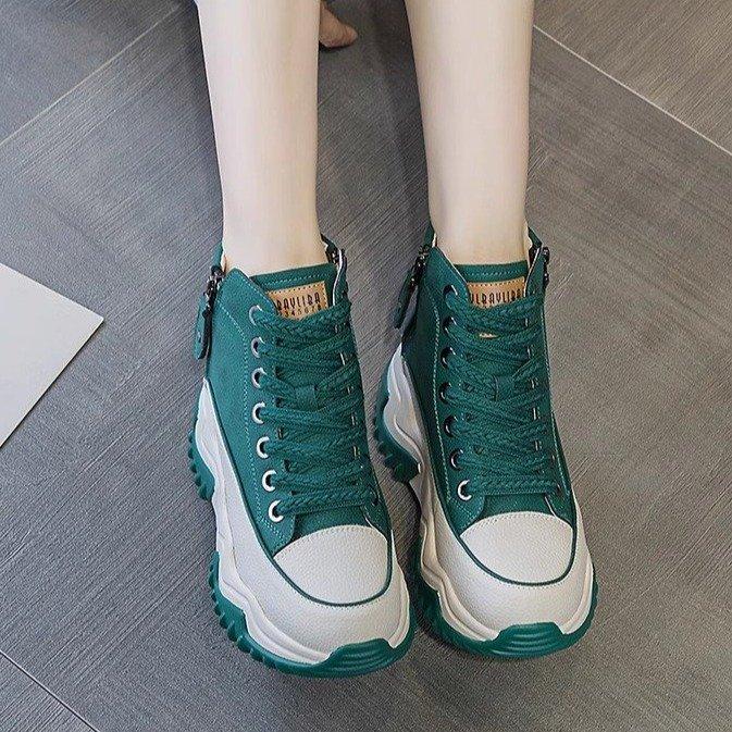 Outdoor Non-slip Leather Chunky Sneakers