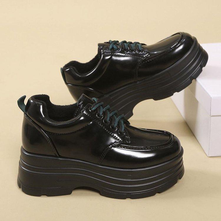 Black Lace-Up Leather Shoes