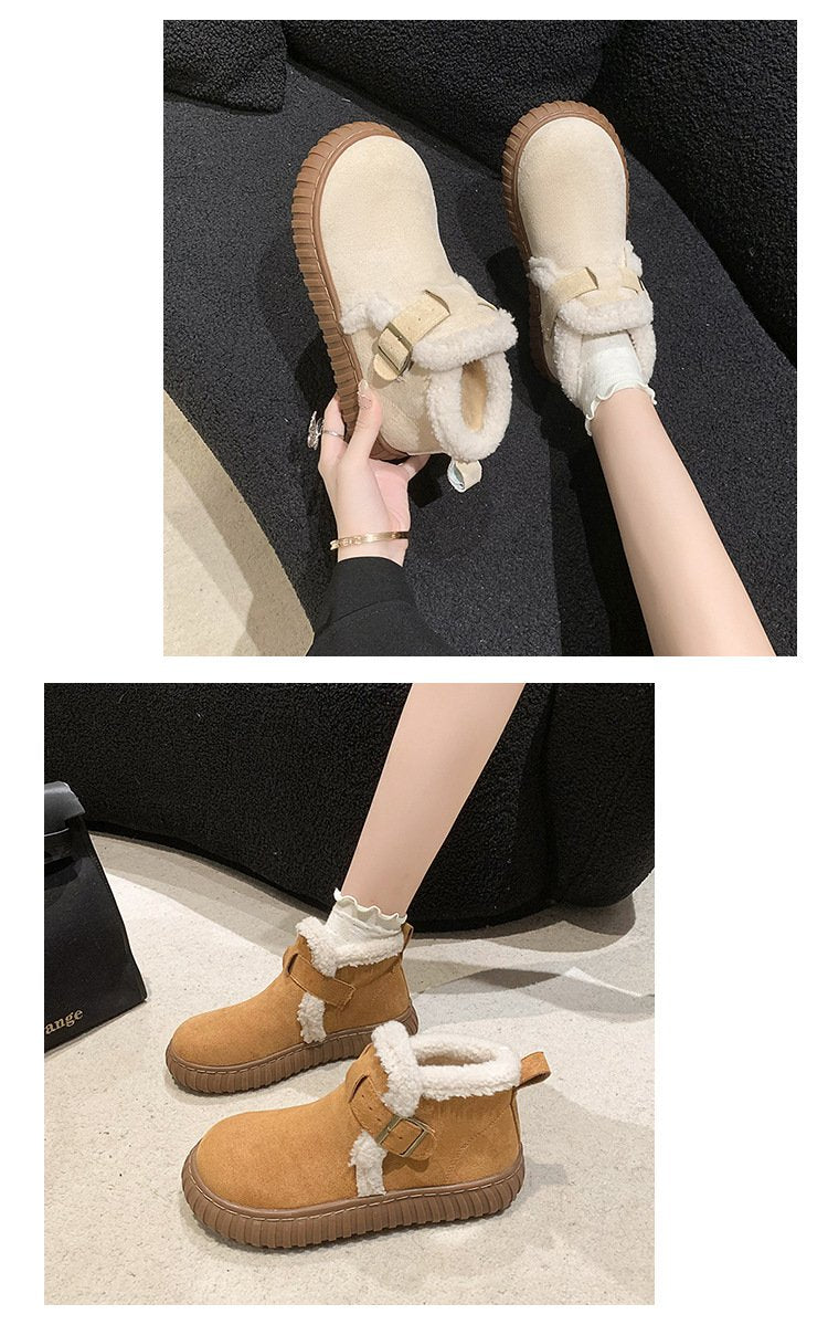 Solid-Color Warm Snow Boots