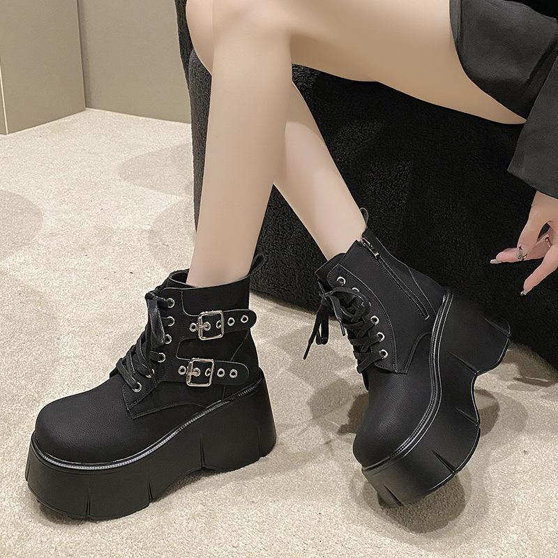 Buckle Chain Chunky Boots