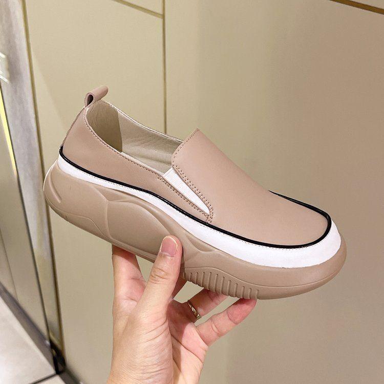 Solid Color Casual Leather Soft Shoes