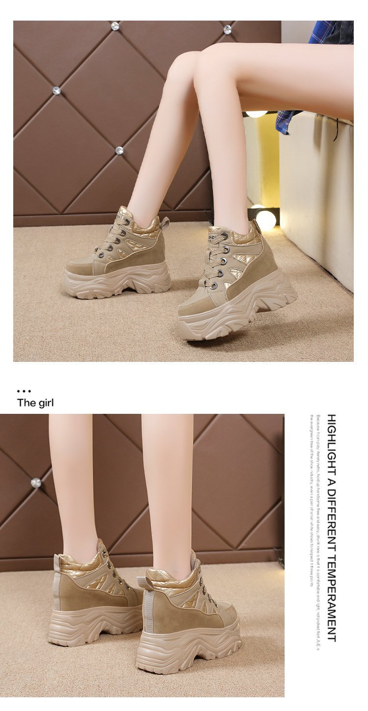 Heightening Lace-Up Chunky Shoes