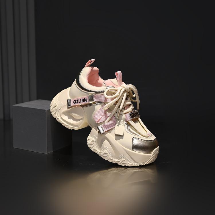 Thick-Sole Leather Heightening Shoes