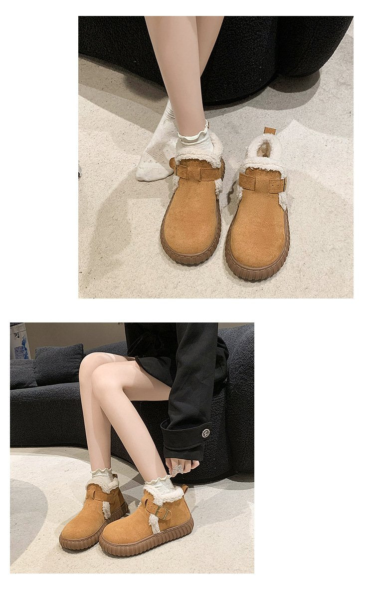 Solid-Color Warm Snow Boots