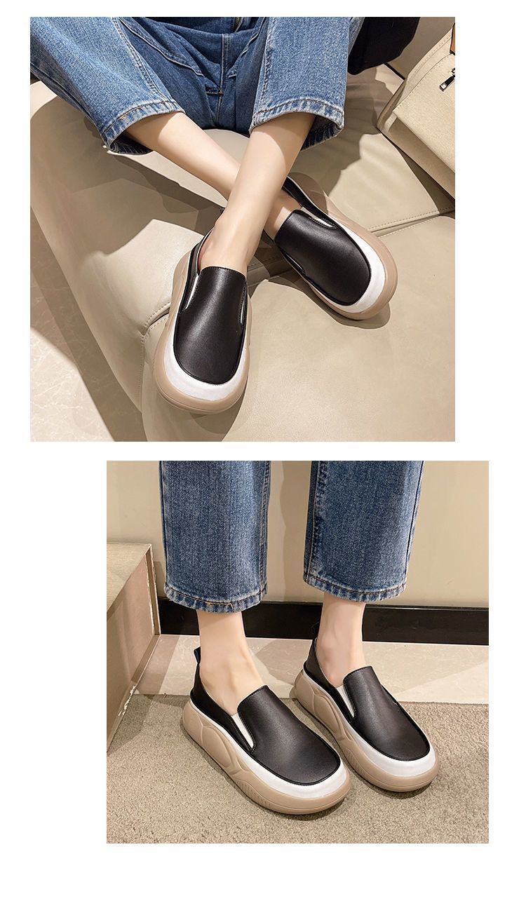 Solid Color Casual Leather Soft Shoes