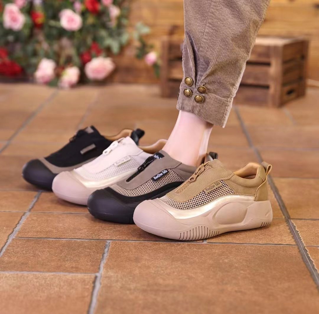 Soft Walking Zipper Shoes