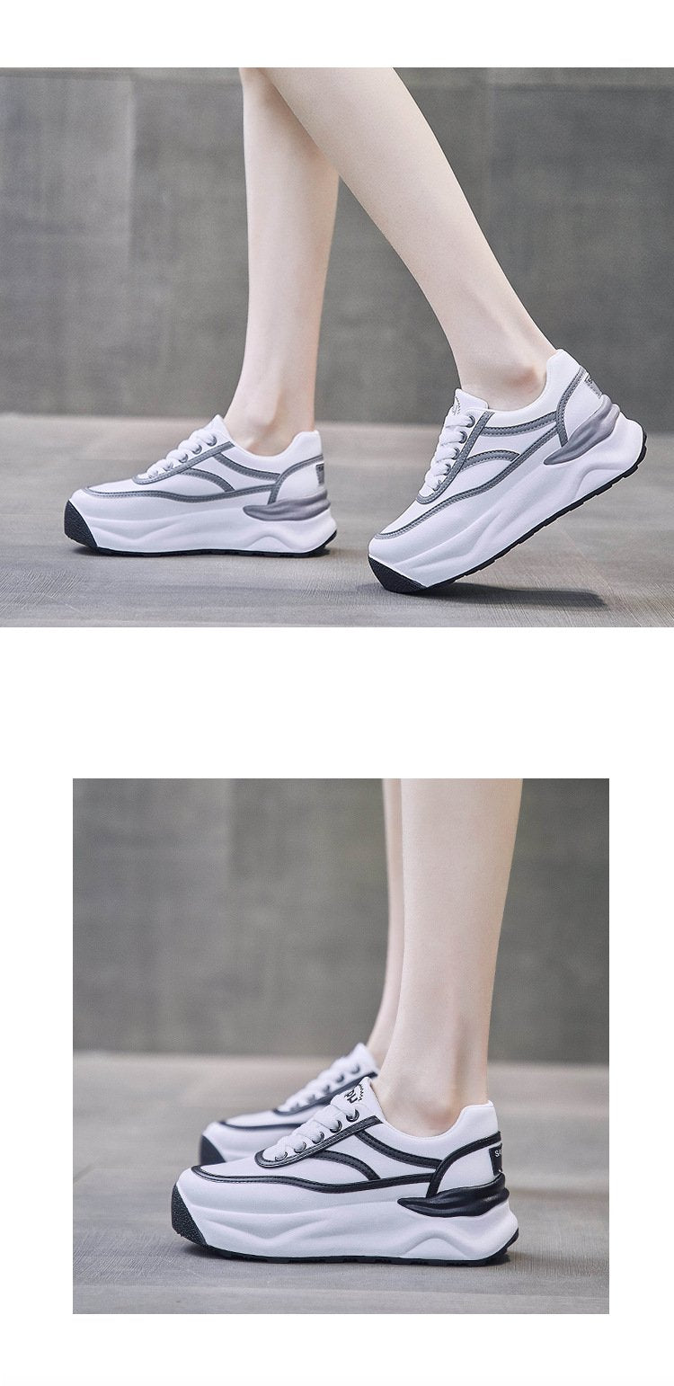 Versatile Leather Platform Shoes