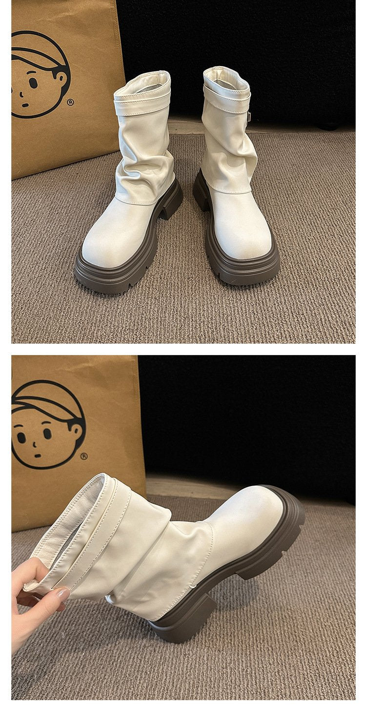 Stacking Metallic Square Toe Classic Boots