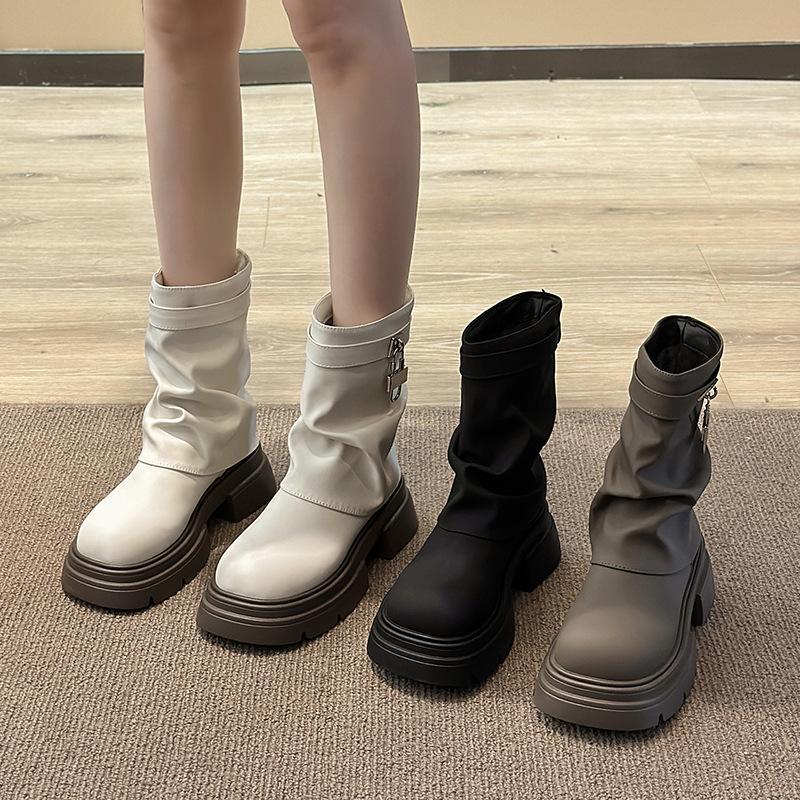 Stacking Metallic Square Toe Classic Boots