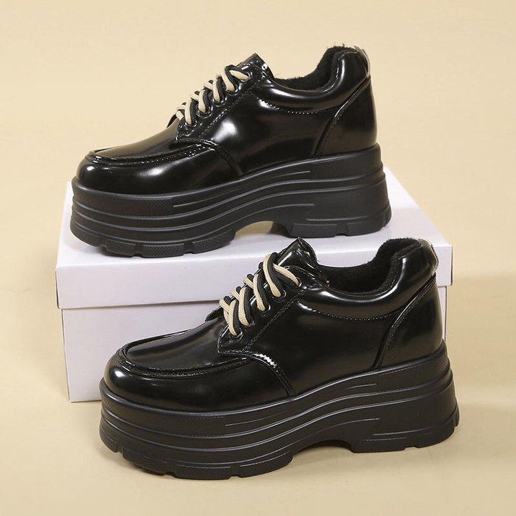 Black Lace-Up Leather Shoes