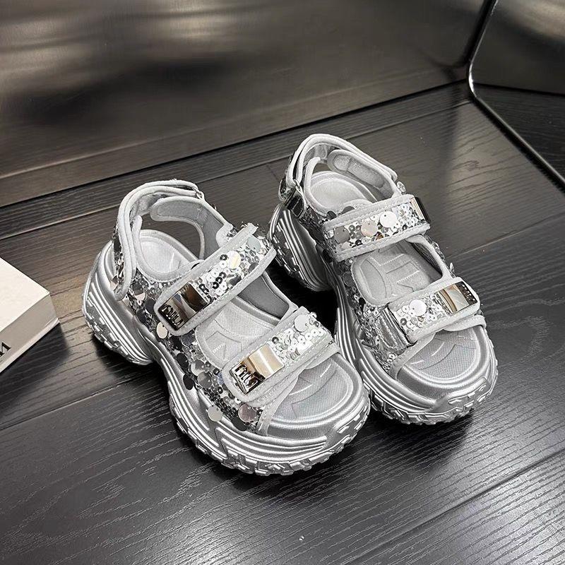 Sequins Chunky Sandals