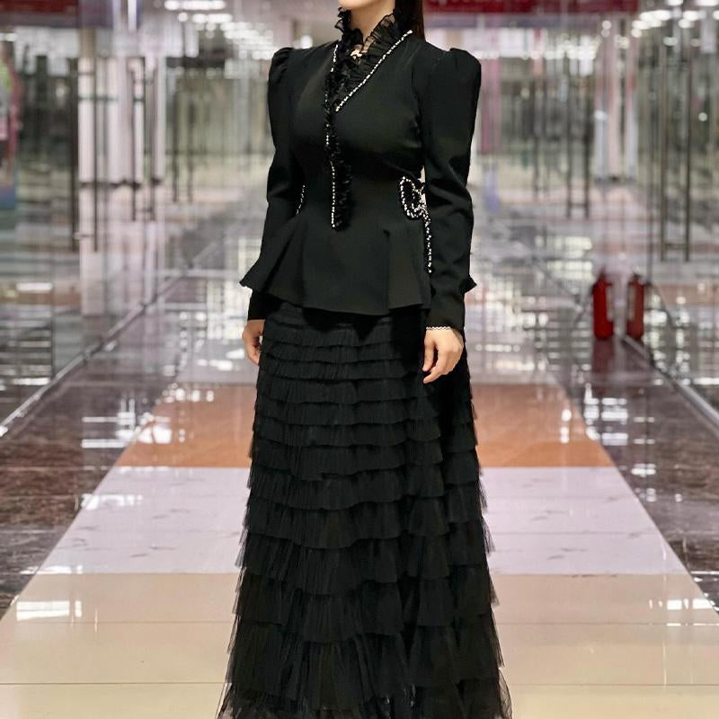 Solid Color Multi-Layer Yarn Dress