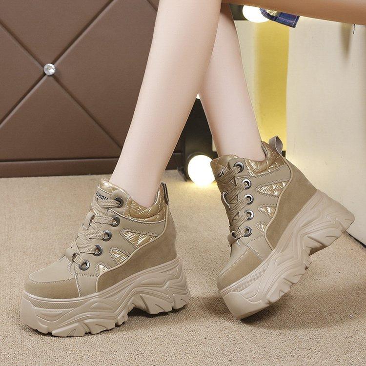 Heightening Lace-Up Chunky Shoes