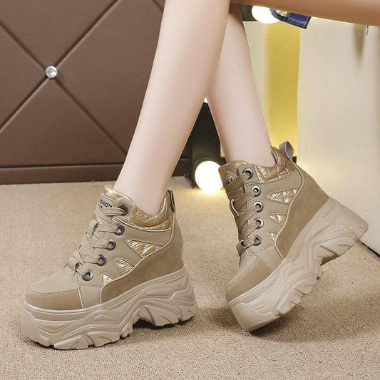 Heightening Lace-Up Chunky Shoes