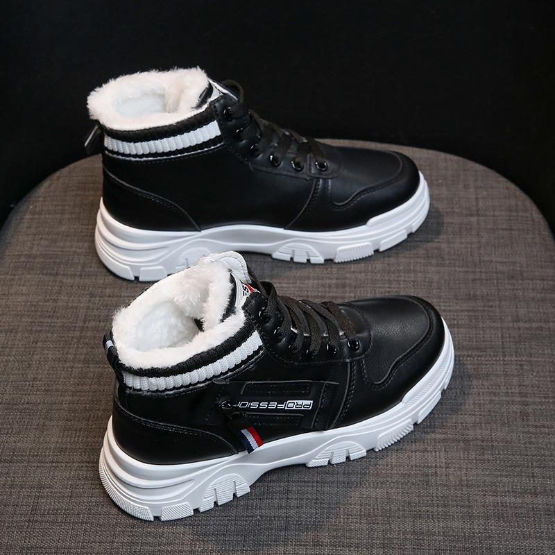 Velvet Warm Leather Walking Outdoor Shoes