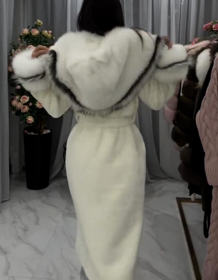 White Belt Casual Coat