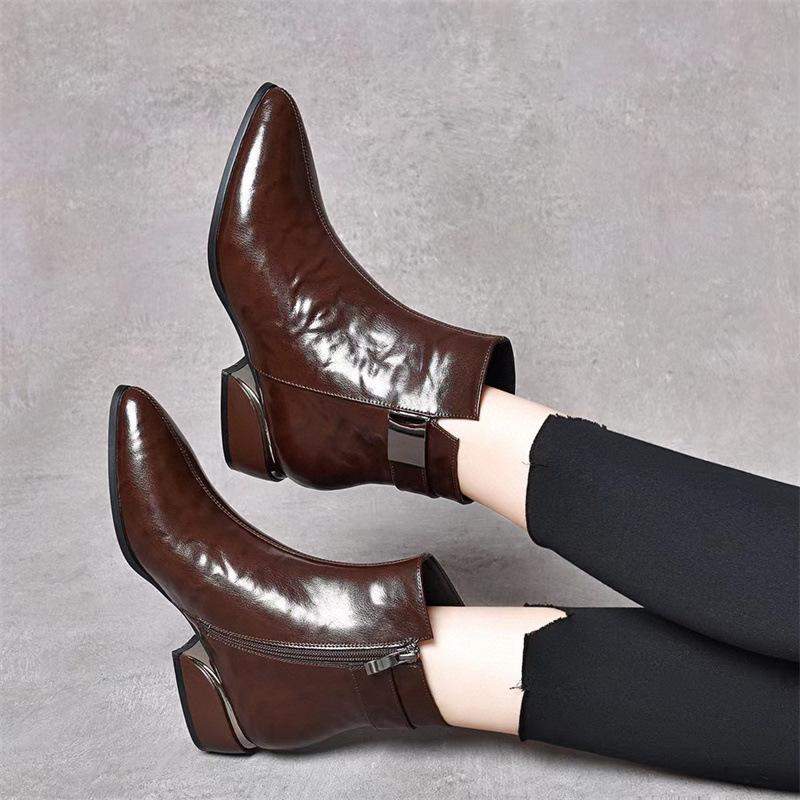 Casual Stretch Leather Soft Boots