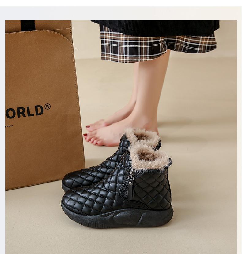 Winter Fluffy Leather Snow Shoes