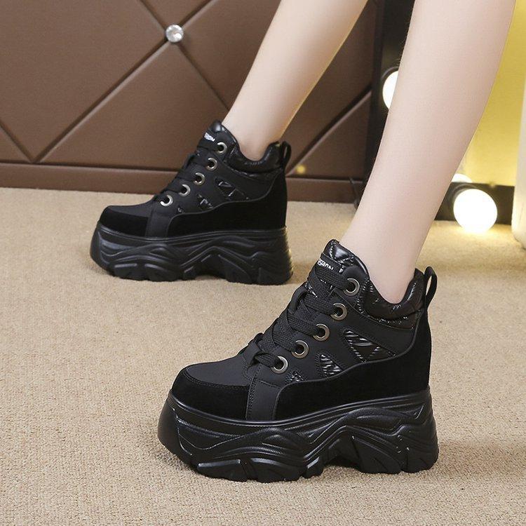 Heightening Lace-Up Chunky Shoes