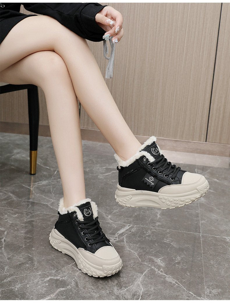 Warm Heightening Lace Up Sport Shoes