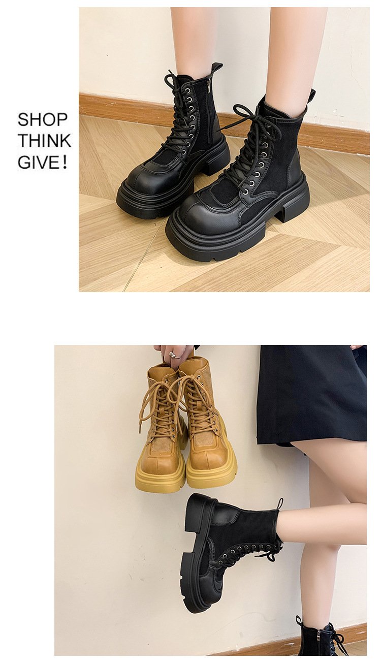 New Classic Lace-up Platform Boots