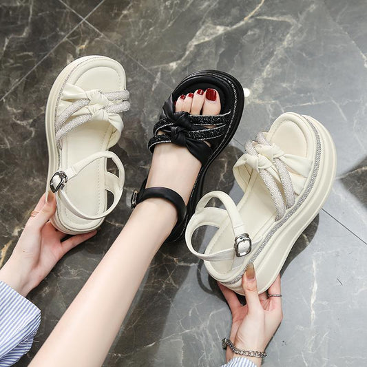 Sequins Buckle Waterproof Sandals