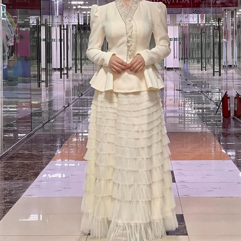 Solid Color Multi-Layer Yarn Dress