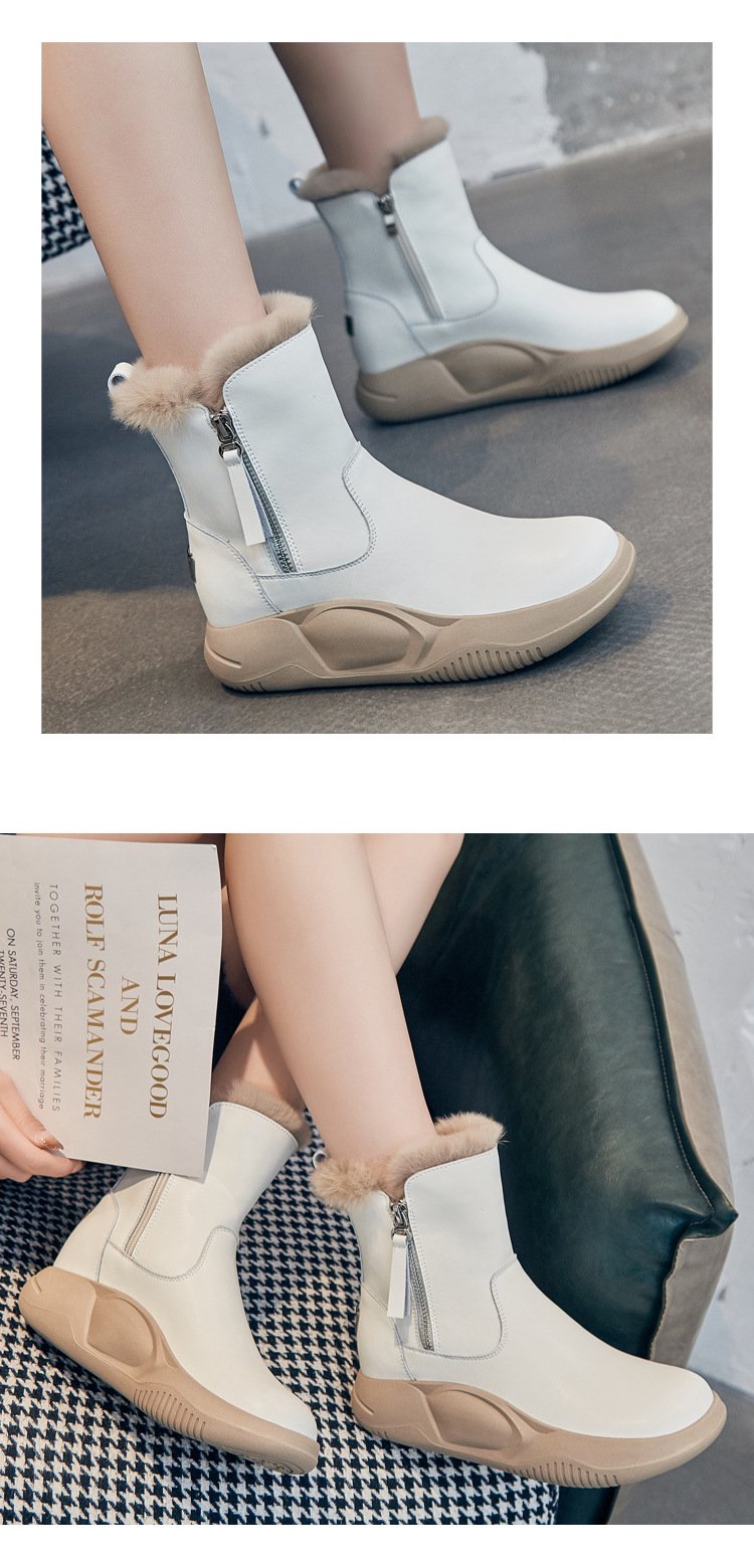 Soft Leather Comfy Zipper Ankle Boots