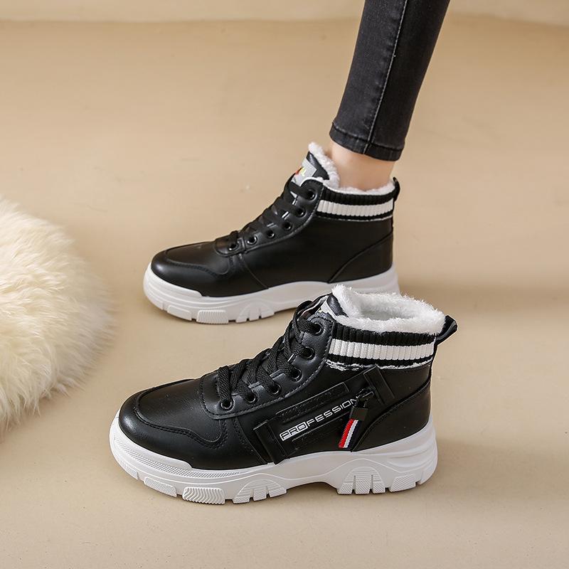 Velvet Warm Leather Walking Outdoor Shoes