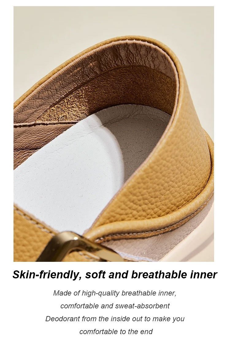 Retro Leather Metal Buckle Roman Height Shoes