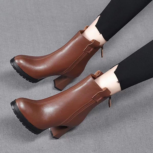 Waterproof Retro Chunky Boots