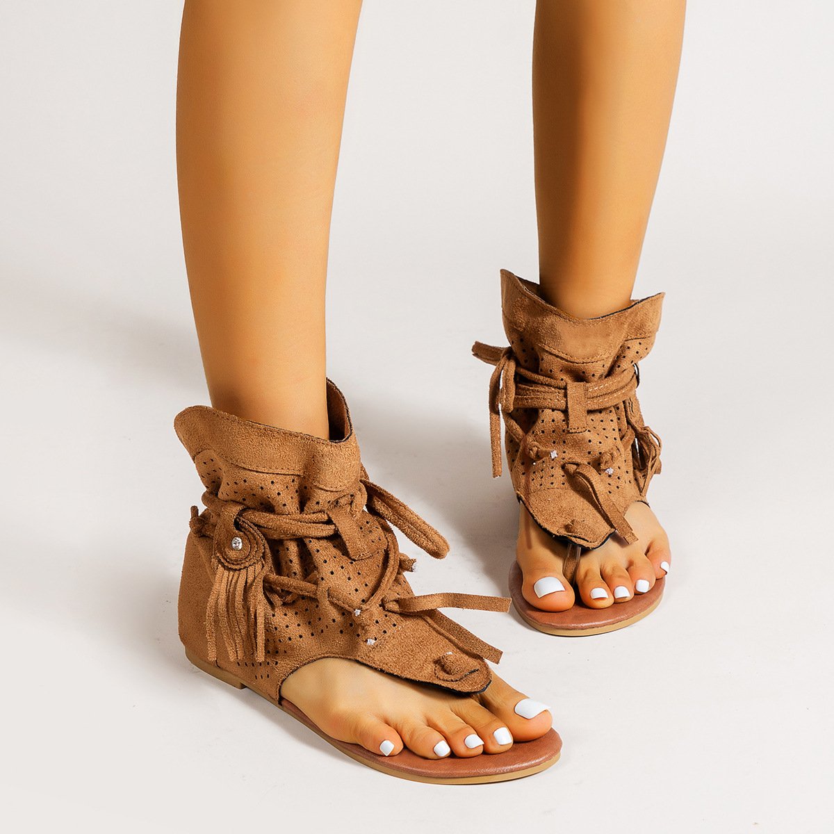 Tassel Hollow Clip-Toe Sandals