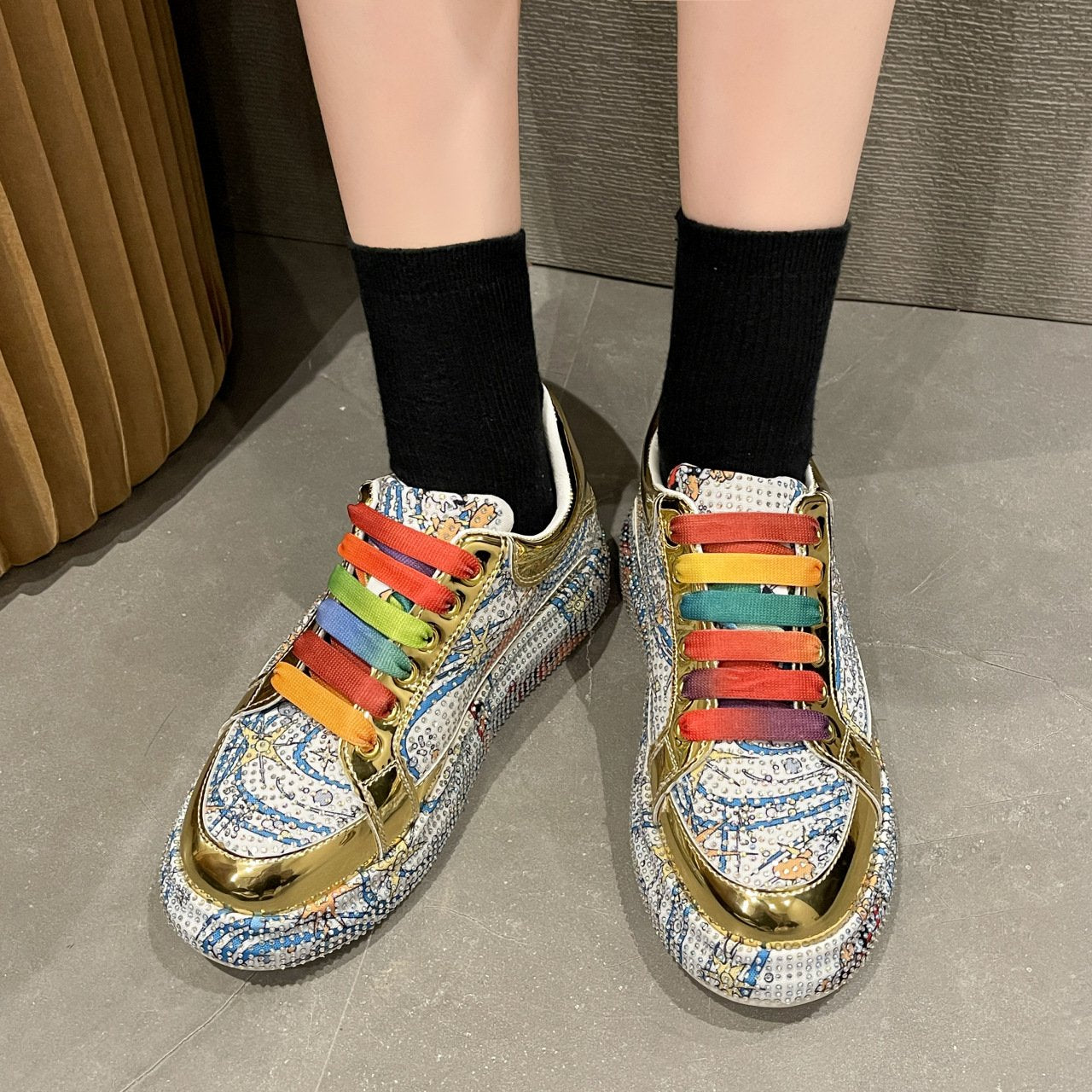 Colorful Full Of Diamonds Shoes