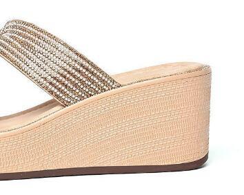 Wedge Heel Shiny Comfort Slippers