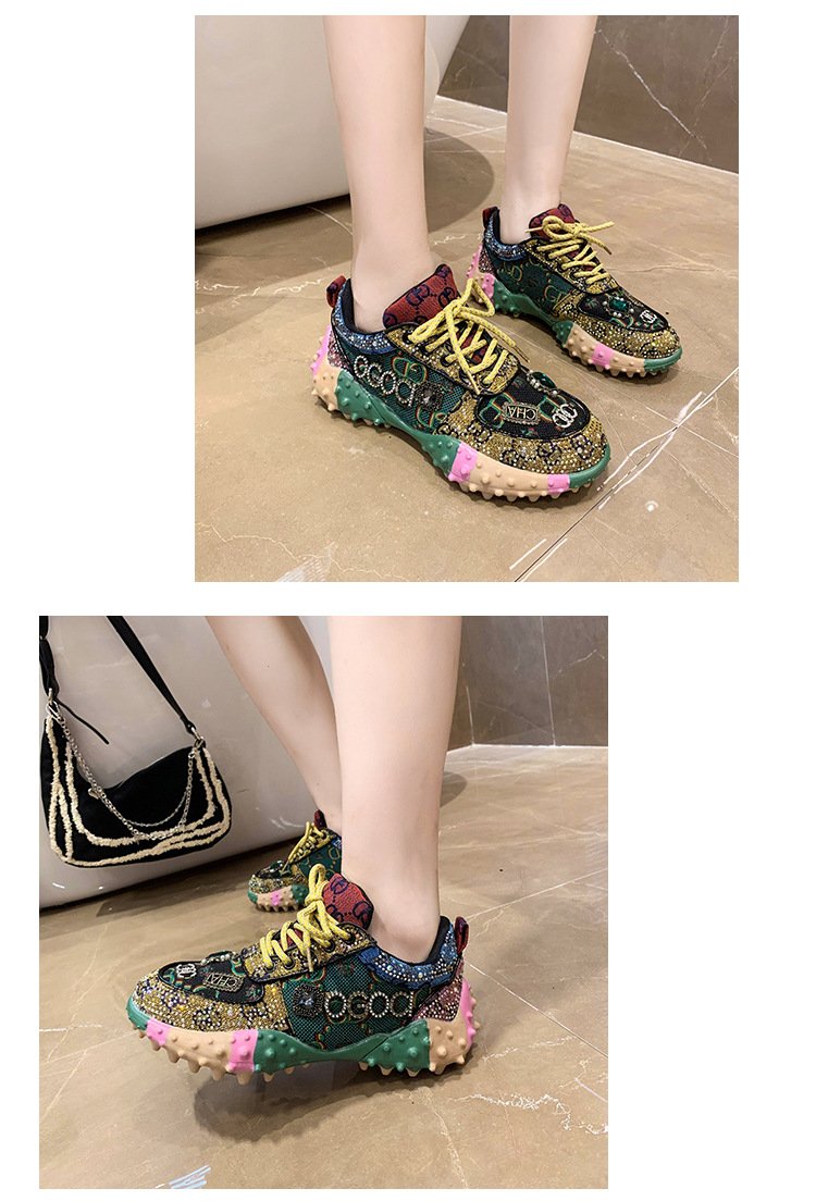 European Rhinestone Durian Shoes