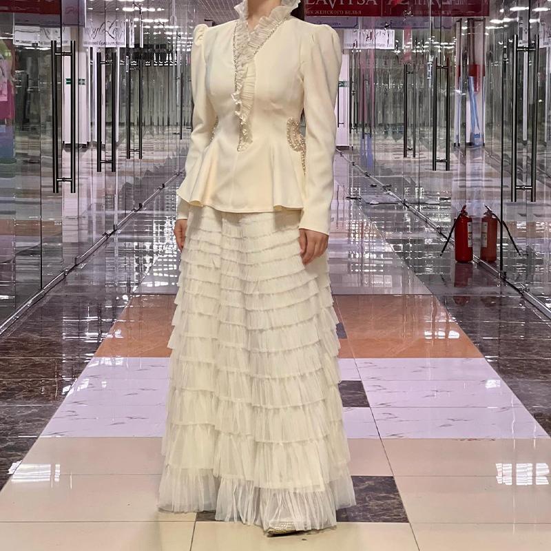 Solid Color Multi-Layer Yarn Dress