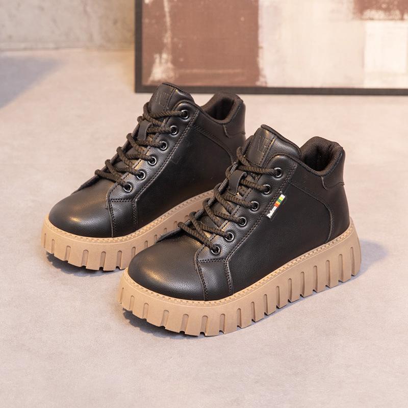 Platform Leather Casual Lace Up Shoes
