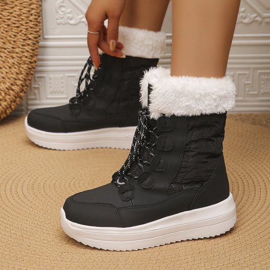 Wedges Comfy Lace-up Snow Boots