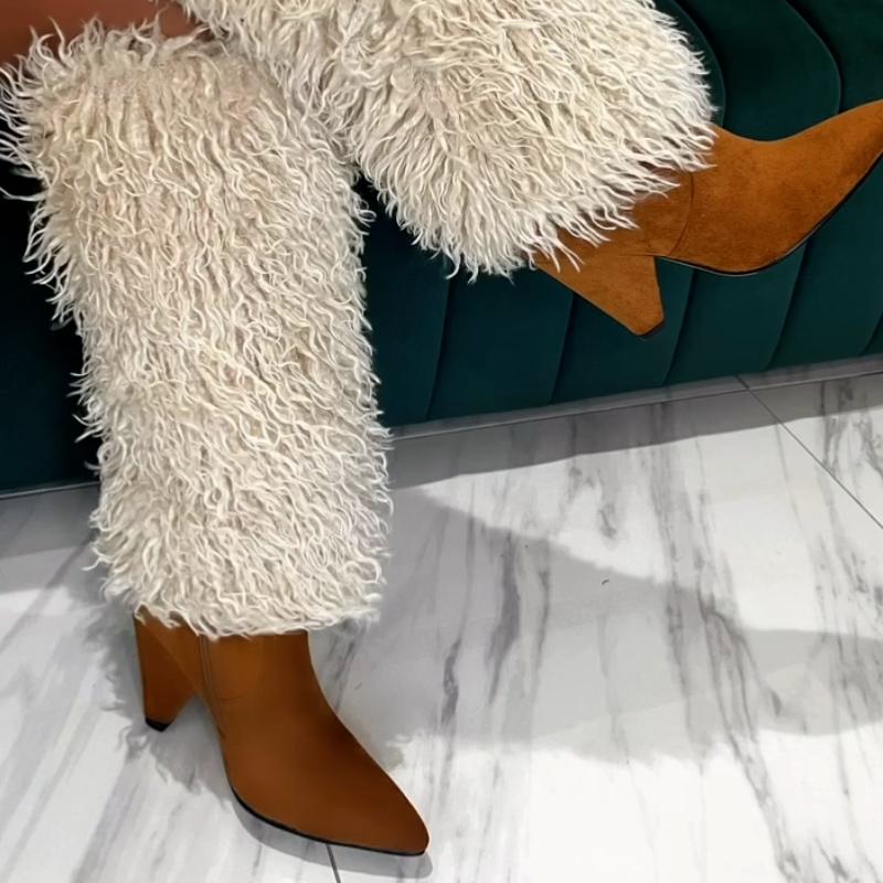 White Fluffy Casual Shoes