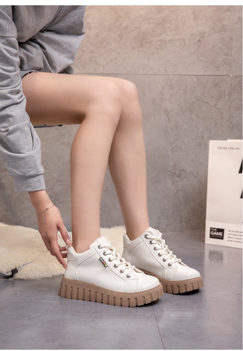 Platform Leather Casual Lace Up Shoes