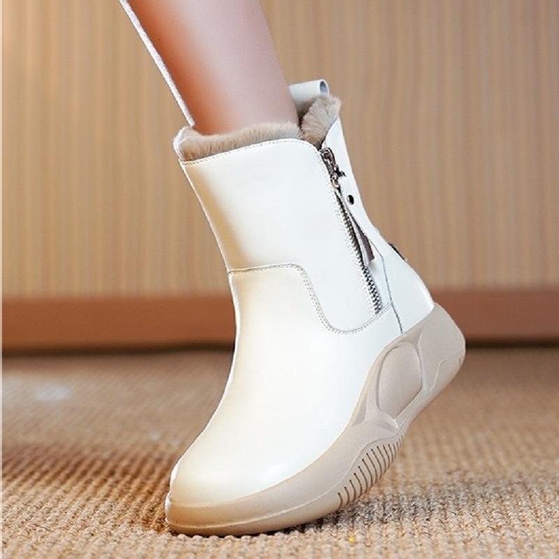 Soft Leather Comfy Zipper Ankle Boots
