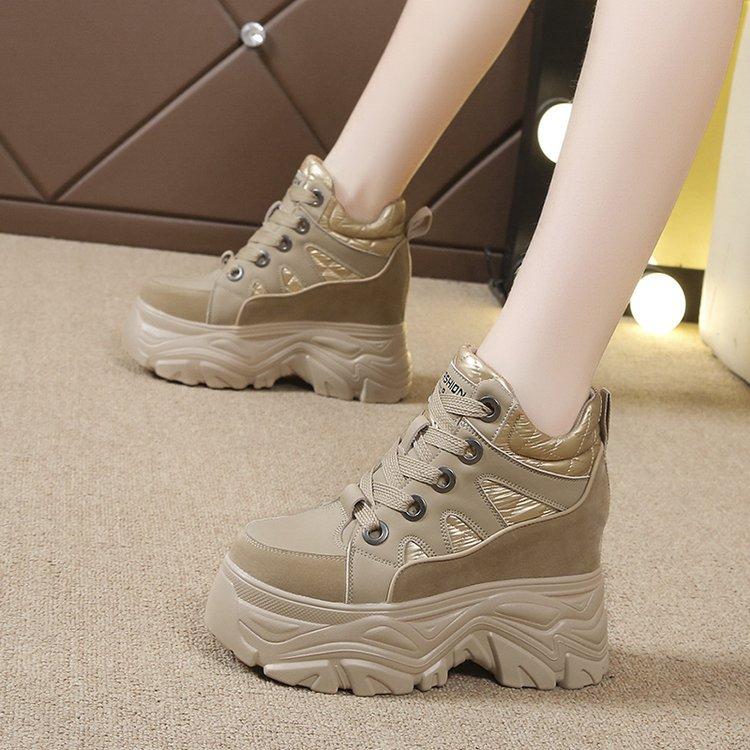 Heightening Lace-Up Chunky Shoes