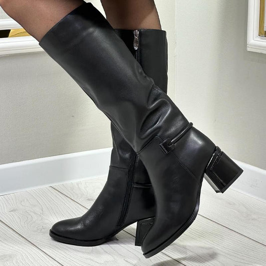 Black Padded Chunky Boots