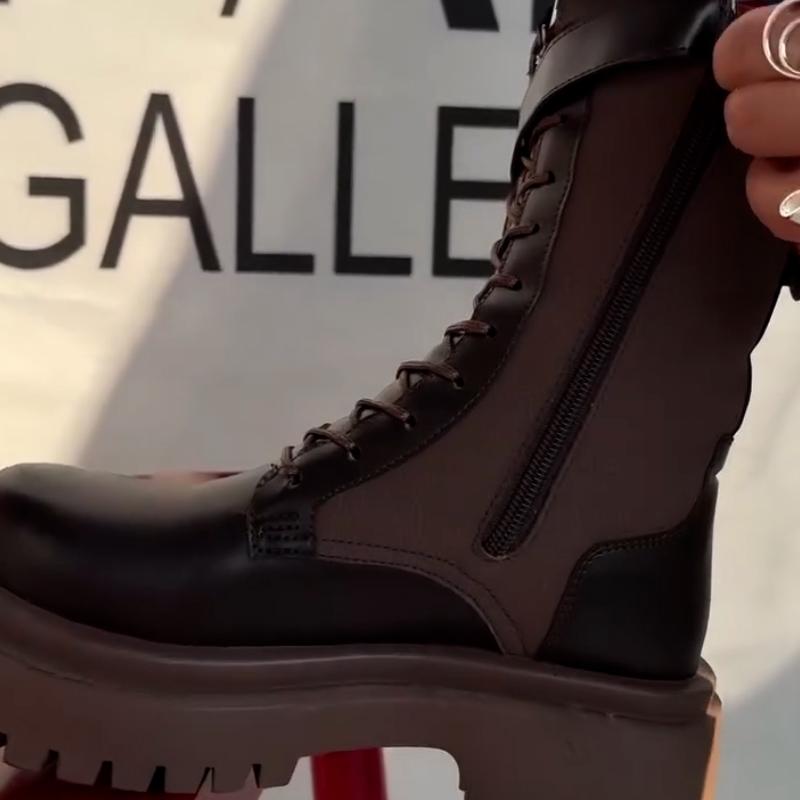 Brown Mid-Heel Boots