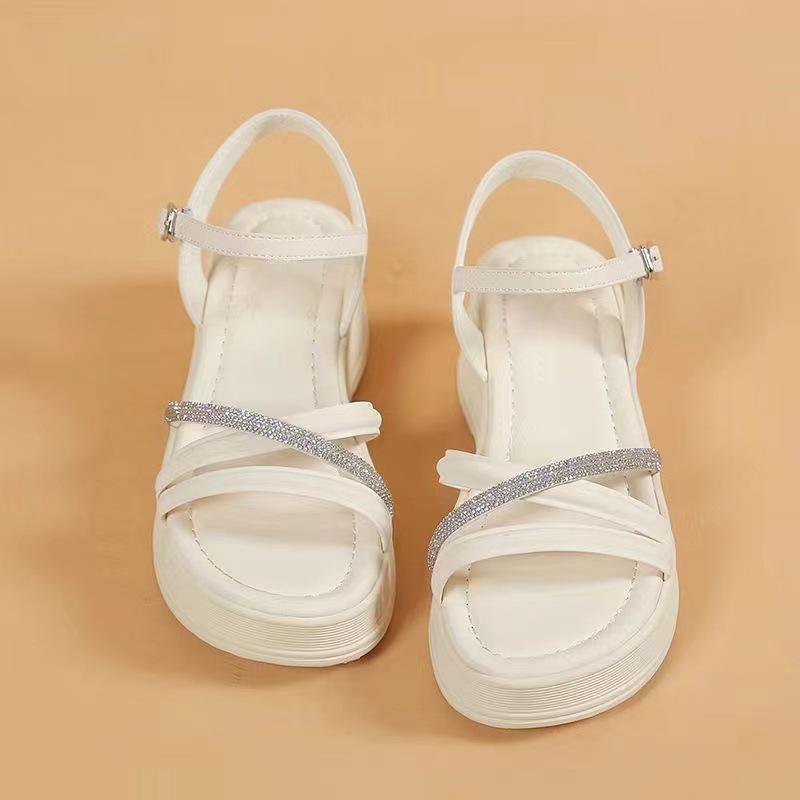Soft Light Rhinestone Sandals