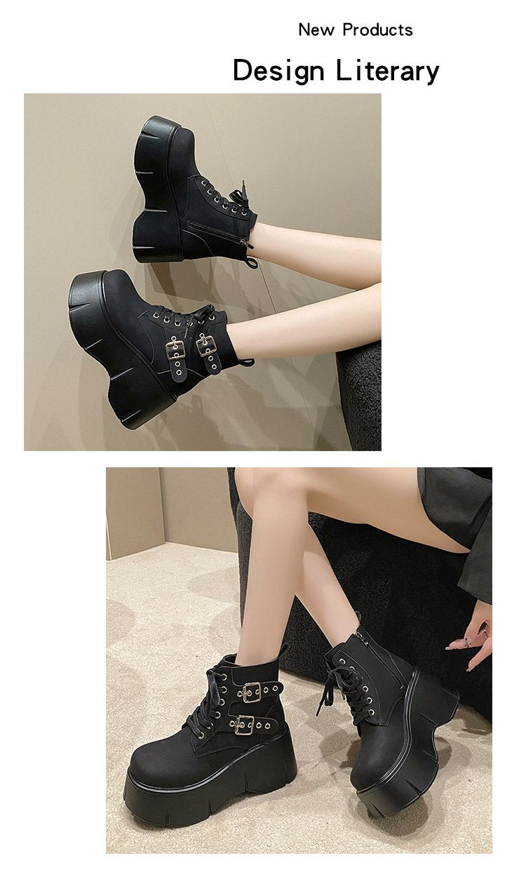 Buckle Chain Chunky Boots