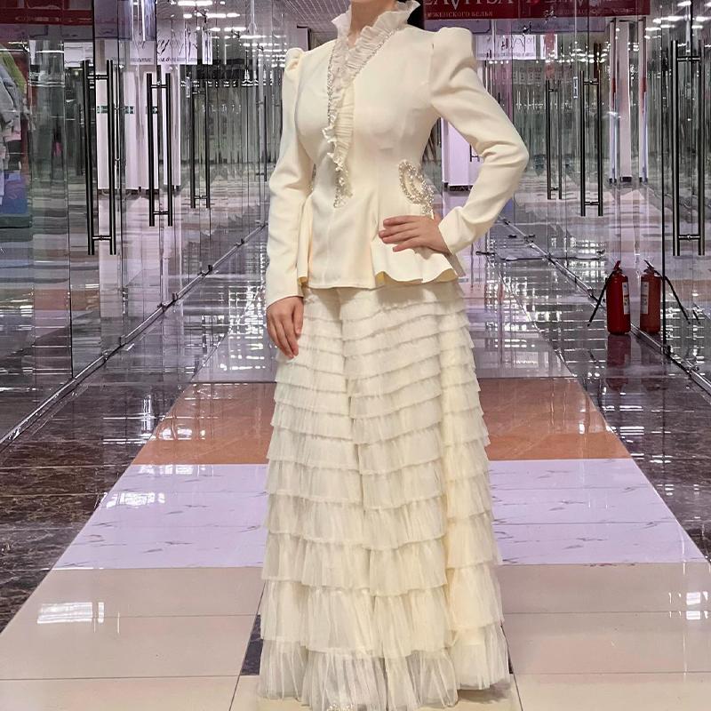 Solid Color Multi-Layer Yarn Dress