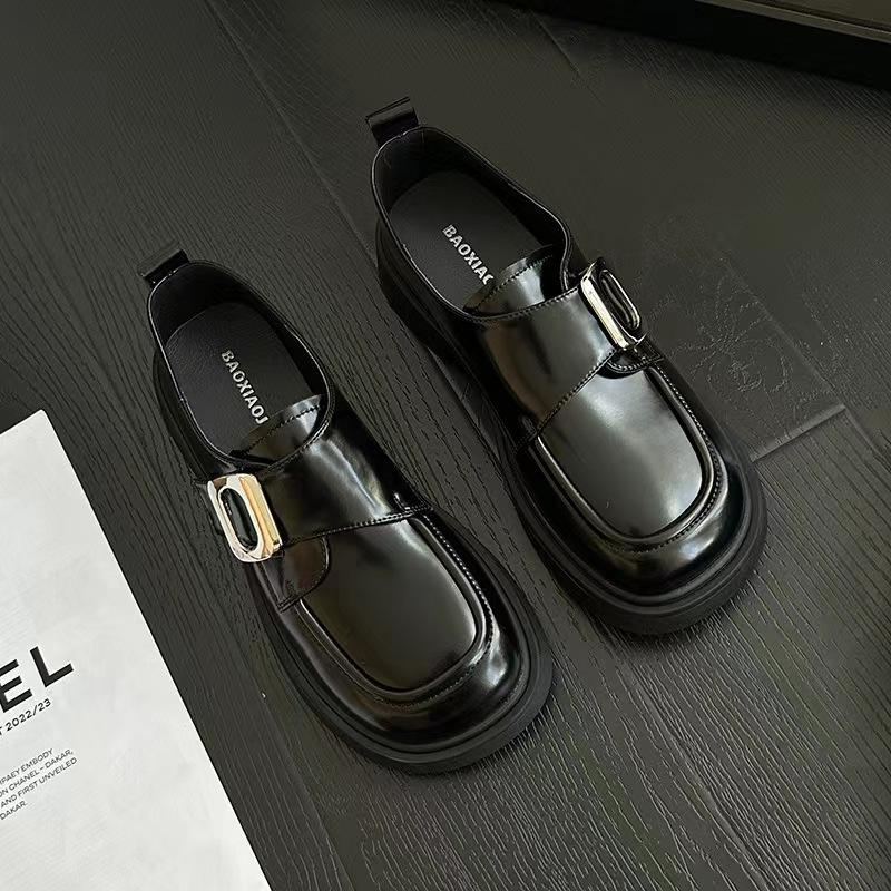 Metal Leather Velcro Soft Shoes