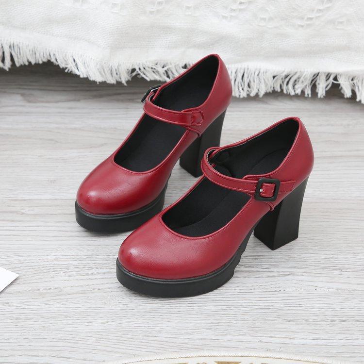 Buckle Strap High-Heels Shoes